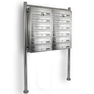 SKRZYNKA POCZTOWA LOKATORSKA 2x6 METALLIC STAL NIERDZEWNA Bituxx