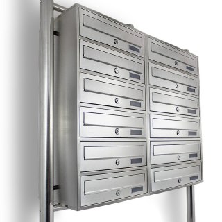 SKRZYNKA POCZTOWA LOKATORSKA 2x6 METALLIC STAL NIERDZEWNA Bituxx