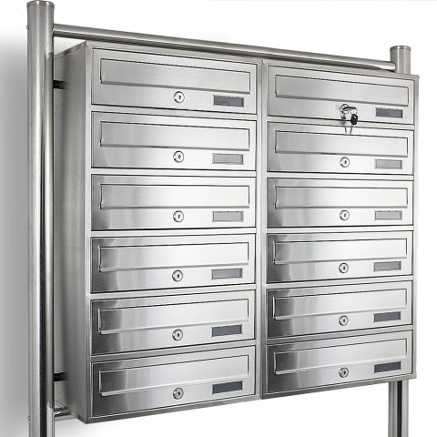 SKRZYNKA POCZTOWA LOKATORSKA 2x6 METALLIC STAL NIERDZEWNA Bituxx SKRZYNKA POCZTOWA LOKATORSKA 2x6 METALLIC STAL NIERDZEWNA Bituxx