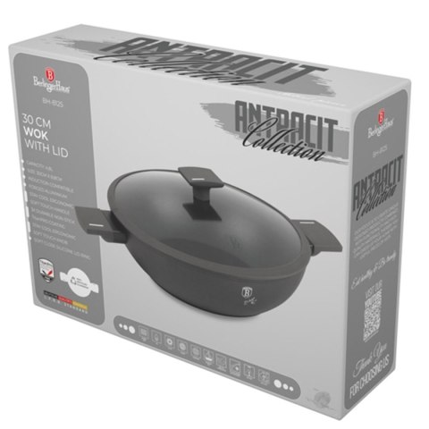 WOK TYTANOWY Z POKRYWĄ 30cm BERLINGER HAUS BH-8125 ANTRACIT BERLINGER HAUS