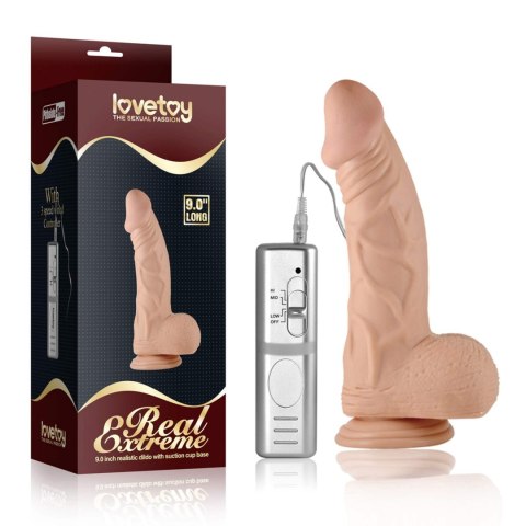9"" Real Extreme Vibrating Dildo Flesh Lovetoy