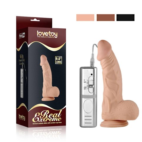 9"" Real Extreme Vibrating Dildo Flesh Lovetoy