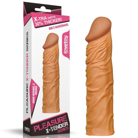 Add 2"" Pleasure X Tender Penis Sleeve Brown Lovetoy Add 2"" Pleasure X Tender Penis Sleeve Brown Lovetoy