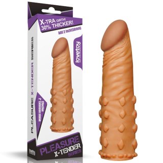 Add 2"" Pleasure X Tender Penis Sleeve Brown Lovetoy