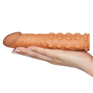 Add 2"" Pleasure X Tender Penis Sleeve Brown Lovetoy