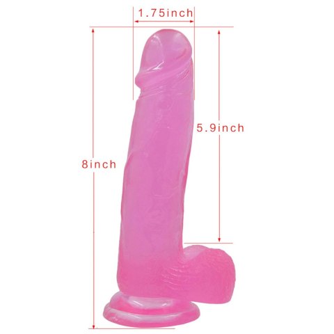 8"" Jelly Studs Crystal Dildo Large Pink Lovetoy
