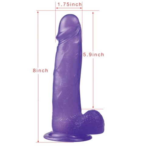 8"" Jelly Studs Crystal Dildo Large Purple Lovetoy