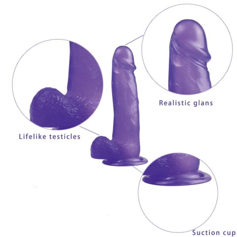 8"" Jelly Studs Crystal Dildo Large Purple Lovetoy