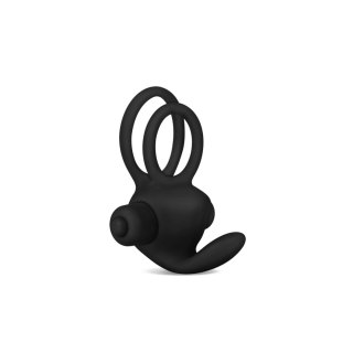 Power Clit Duo Silicone Cockring Black Lovetoy