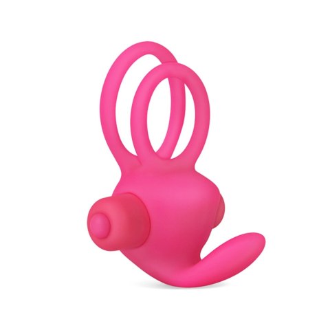Power Clit Duo Silicone Cockring Pink Lovetoy