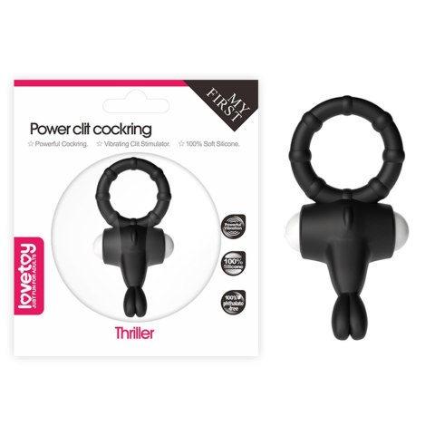 Power Clit Silicone Cockring Black Lovetoy Power Clit Silicone Cockring Black Lovetoy