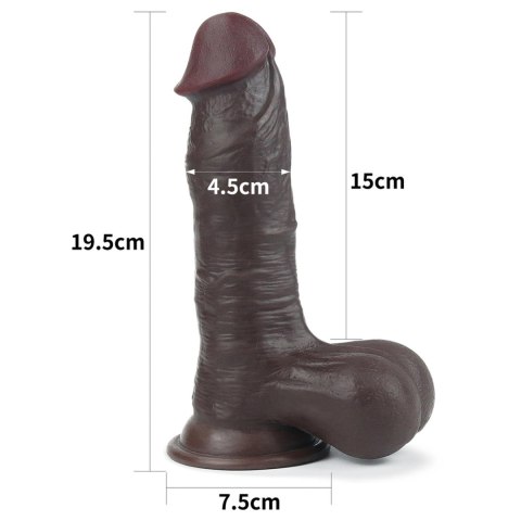 7.8'' Sliding Skin Dual Layer Dong - Whole Testicle (Black) Lovetoy
