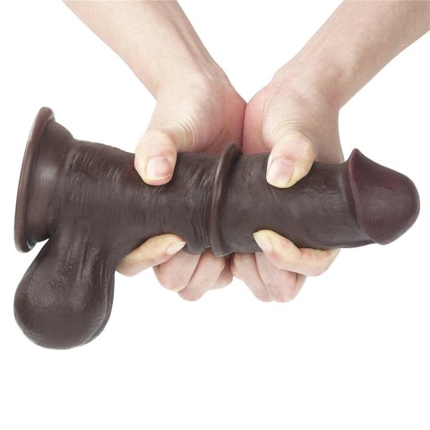 7.8'' Sliding Skin Dual Layer Dong - Whole Testicle (Black) Lovetoy