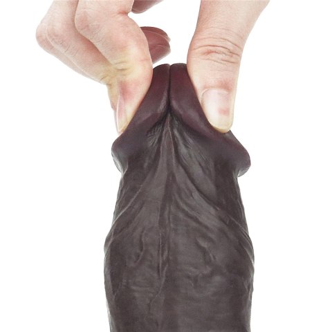 7.8'' Sliding Skin Dual Layer Dong - Whole Testicle (Black) Lovetoy