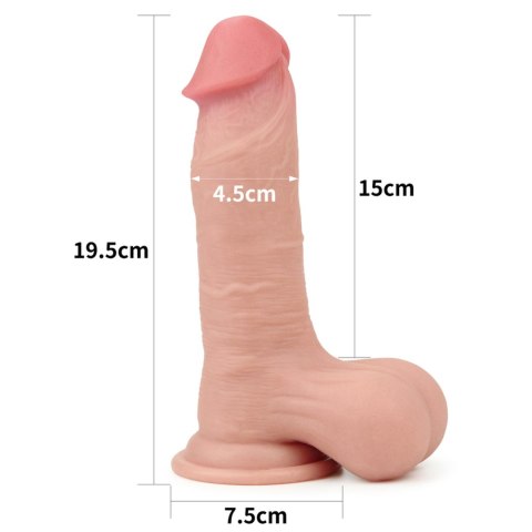 7.8'' Sliding Skin Dual Layer Dong - Whole Testicle Lovetoy