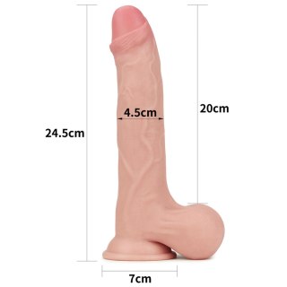 9.5'' Sliding Skin Dual Layer Dong - Whole Testicle Lovetoy