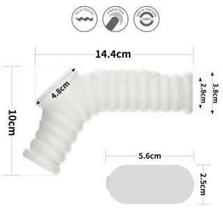Vibrating Wave Knights Ring with Scrotum Sleeve (White) Lovetoy