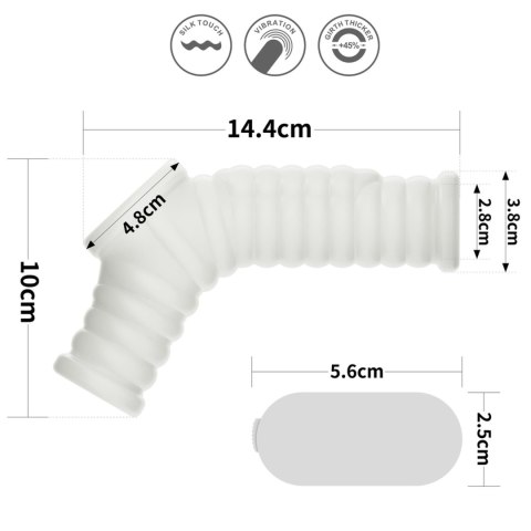 Vibrating Wave Knights Ring with Scrotum Sleeve (White) Lovetoy
