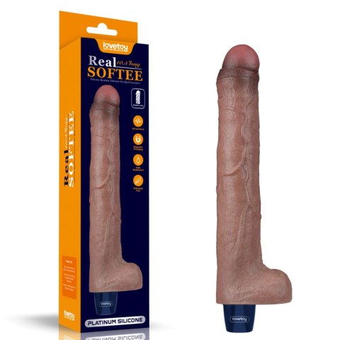 10.5" REAL SOFTEE Rechargeable Silicone Vibrating Dildo Lovetoy