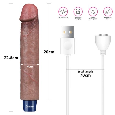 9" REAL SOFTEE Rechargeable Silicone Vibrating Dildo Lovetoy