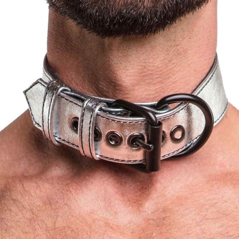Bondage Fetish Metallic Pup Collar With Leash Lovetoy Bondage Fetish Metallic Pup Collar With Leash Lovetoy