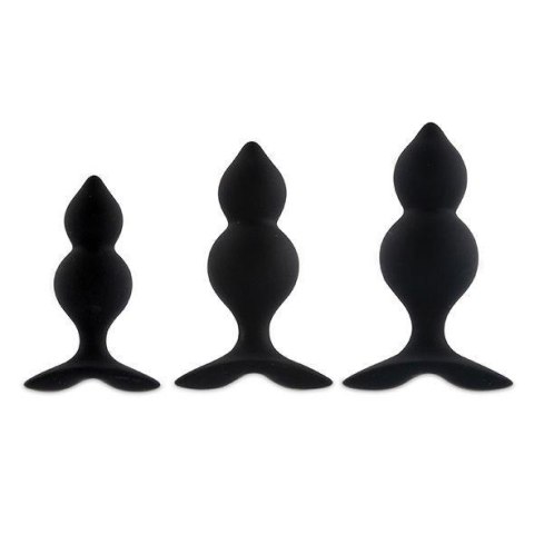 FeelzToys - Bibi Twin Butt Plug Set 3 pcs Black FeelzToys FeelzToys - Bibi Twin Butt Plug Set 3 pcs Black FeelzToys