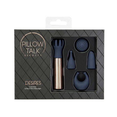 Pillow Talk - Secrets Choices 6 Piece Mini Massager Set Navy Blue/Rose Gold Pillow Talk