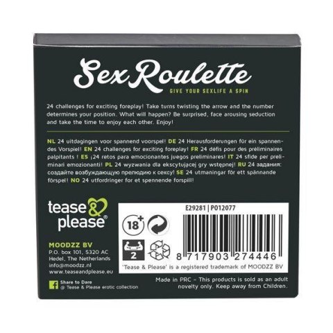 Sex Roulette Foreplay (NL-DE-EN-FR-ES-IT-PL-RU-SE-NO) Tease & Please Sex Roulette Foreplay (NL-DE-EN-FR-ES-IT-PL-RU-SE-NO) Tease & Please