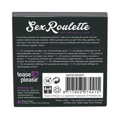 Sex Roulette Kamasutra (NL-DE-EN-FR-ES-IT-PL-RU-SE-NO) Tease & Please Sex Roulette Kamasutra (NL-DE-EN-FR-ES-IT-PL-RU-SE-NO) Tease & Please