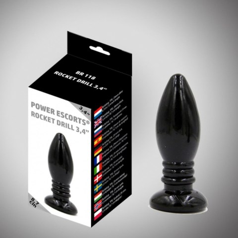 Rocket drill 3,4 inch black anal plug 3,4 inch / 8,7 cm Power Escorts Rocket drill 3,4 inch black anal plug 3,4 inch / 8,7 cm Power Escorts