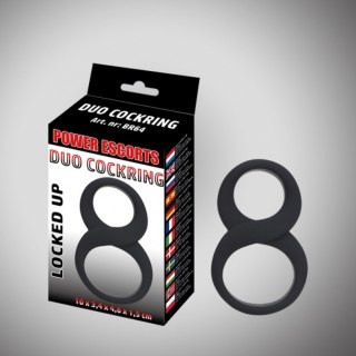 Duo cockring black cock & ball cockring 10 x 3,4 x 4,6 cm Power Escorts