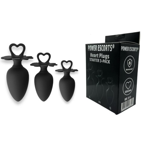 Power Escorts - Heart Plug Anal Starter 3-Pack - S, M & L - Black - quality Silicone - Colour box Power Escorts Power Escorts - Heart Plug Anal Starter 3-Pack - S, M & L - Black - quality Silicone - Colour box Power Escorts
