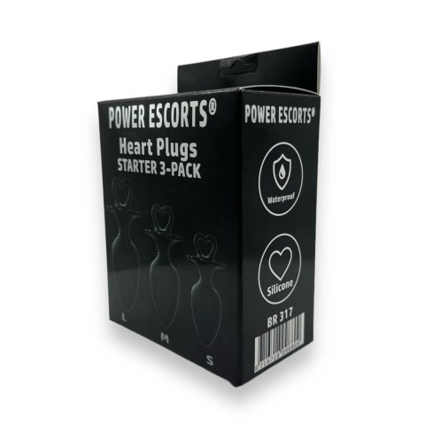Power Escorts - Heart Plug Anal Starter 3-Pack - S, M & L - Black - quality Silicone - Colour box Power Escorts Power Escorts - Heart Plug Anal Starter 3-Pack - S, M & L - Black - quality Silicone - Colour box Power Escorts