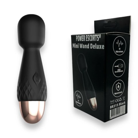 Power Escorts - Mini Wand De Luxe - Black - 11,6 Cm / 4.5 Inch Silicone Wand Massager Power Escorts Power Escorts - Mini Wand De Luxe - Black - 11,6 Cm / 4.5 Inch Silicone Wand Massager Power Escorts