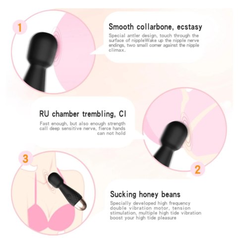 Power Escorts - Mini Wand De Luxe - Black - 11,6 Cm / 4.5 Inch Silicone Wand Massager Power Escorts Power Escorts - Mini Wand De Luxe - Black - 11,6 Cm / 4.5 Inch Silicone Wand Massager Power Escorts