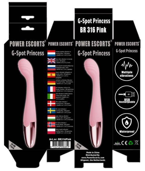 Power Escorts - Pink - G Spot Princess - 18 Cm / 7 Inch Silicone G Spot Vibrator Power Escorts Power Escorts - Pink - G Spot Princess - 18 Cm / 7 Inch Silicone G Spot Vibrator Power Escorts