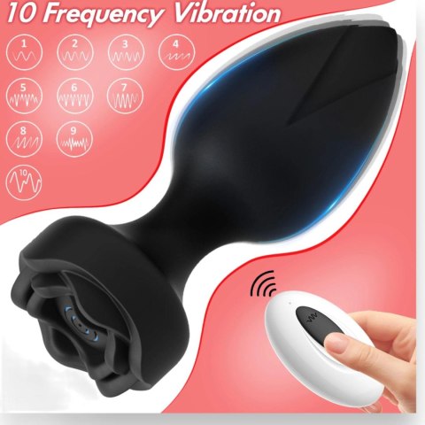 Power Escorts - Princess Plug - Remote Rose Design Plug - USB Rechargeable - 10 Functions - Black Power Escorts Power Escorts - Princess Plug - Remote Rose Design Plug - USB Rechargeable - 10 Functions - Black Power Escorts