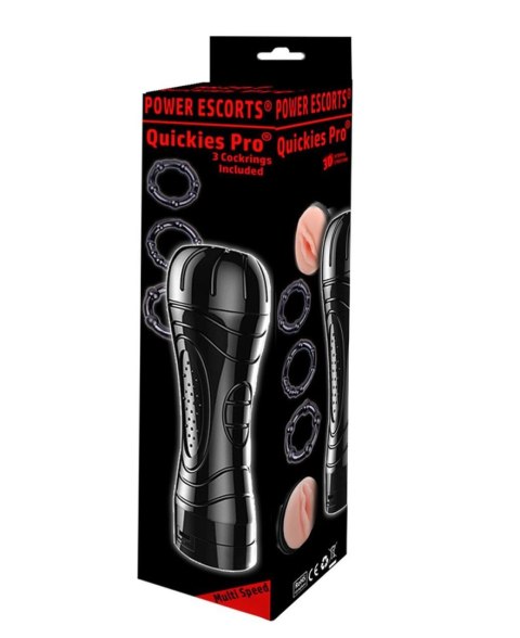 Quickes Pro - Vibrating masturbator + 3 pack cockring Power Escorts Quickes Pro - Vibrating masturbator + 3 pack cockring Power Escorts