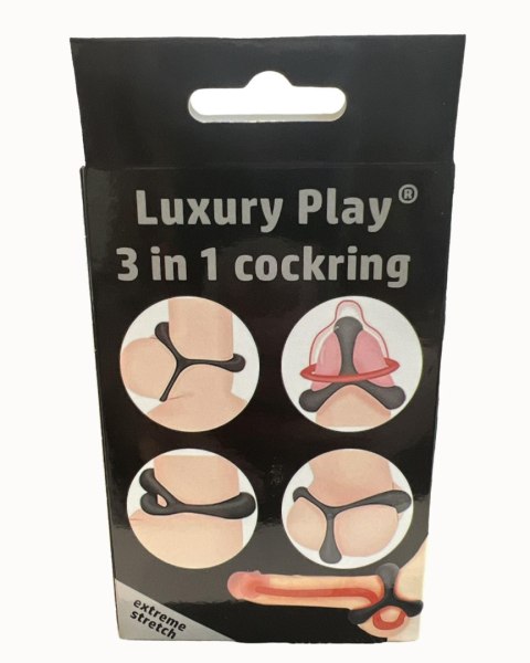 Ring- 3in1 Cockring Black Luxury Play Ring- 3in1 Cockring Black Luxury Play