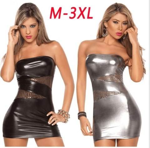 Bielizna - Wetlook Dress Silver one size Body Pleasure Bielizna - Wetlook Dress Silver one size Body Pleasure