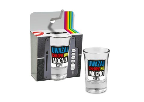 HOT SHOT -kieliszek 35ml - Uważaj chłopie bo mocno kopie Hot Shot HOT SHOT -kieliszek 35ml - Uważaj chłopie bo mocno kopie Hot Shot