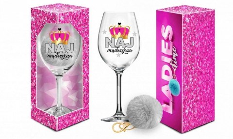 LADIES TIME - kieliszek do wina Signoria 700ml + pompon - Najmądrzejsza BGtech LADIES TIME - kieliszek do wina Signoria 700ml + pompon - Najmądrzejsza BGtech