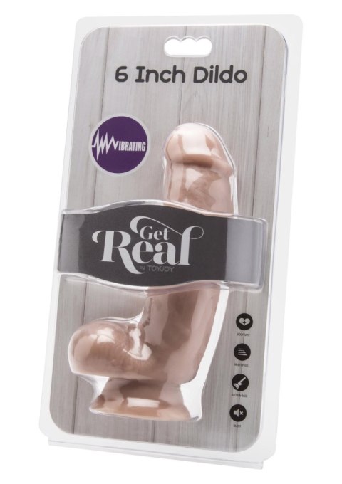 Dildo 6in. with Balls Vibrator Light skin tone ToyJoy Dildo 6in. with Balls Vibrator Light skin tone ToyJoy