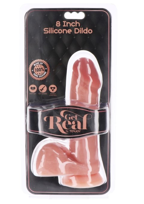 Silicone Dildo 8 Inch w Balls Light skin tone ToyJoy Silicone Dildo 8 Inch w Balls Light skin tone ToyJoy
