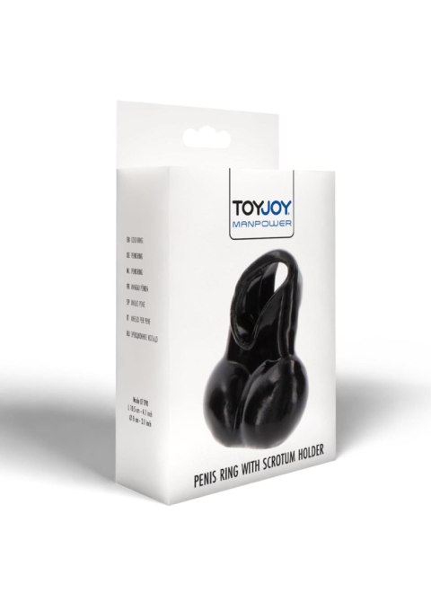 Penis Ring and Scrotum Holder Black ToyJoy Penis Ring and Scrotum Holder Black ToyJoy
