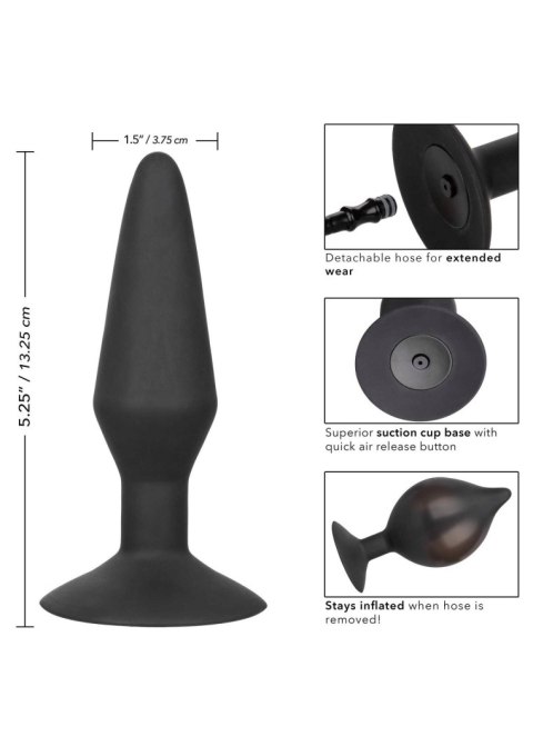 Large Silicone Inflatable Plug Black Calexotics