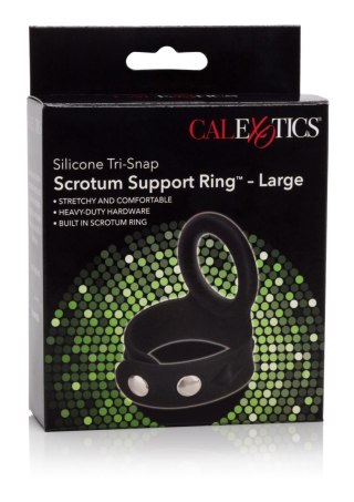 3-Snap Scrotum Ring - Large Black Calexotics