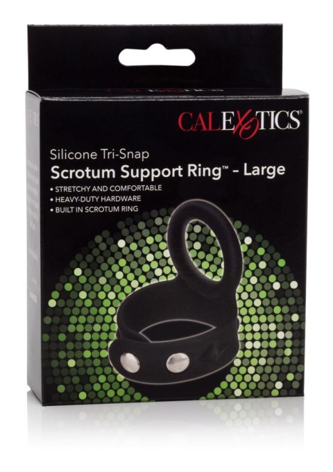 3-Snap Scrotum Ring - Large Black Calexotics 3-Snap Scrotum Ring - Large Black Calexotics
