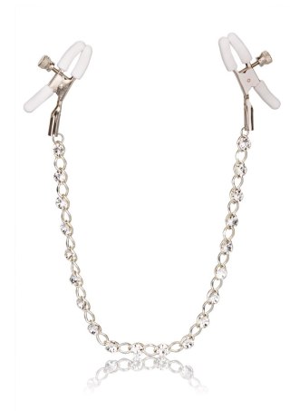 Crystal Chain Nipple Clamps Silver Calexotics