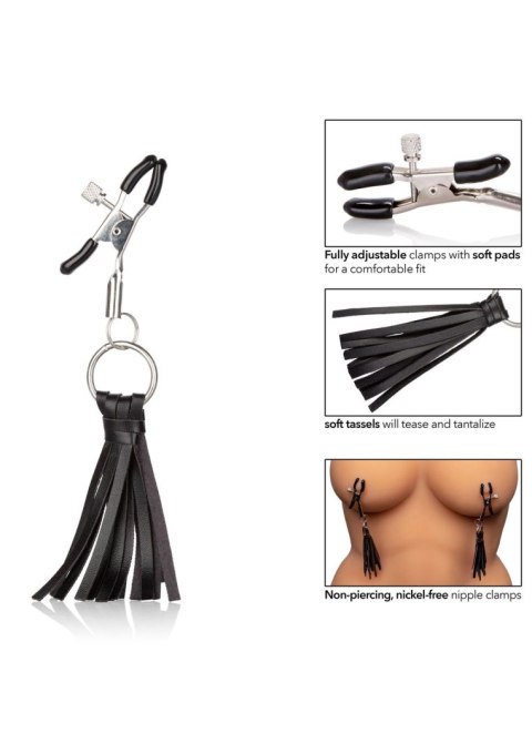 Playful Tassels Nipple Clamps Black Calexotics Playful Tassels Nipple Clamps Black Calexotics